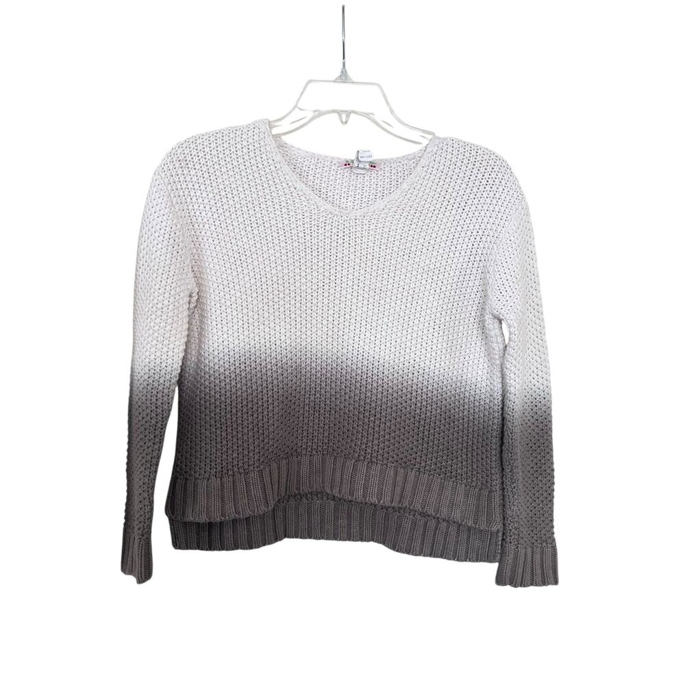 Bonpoint Girls Ecru Brown Ombre High Low Linen Cotton Sweater size 10
